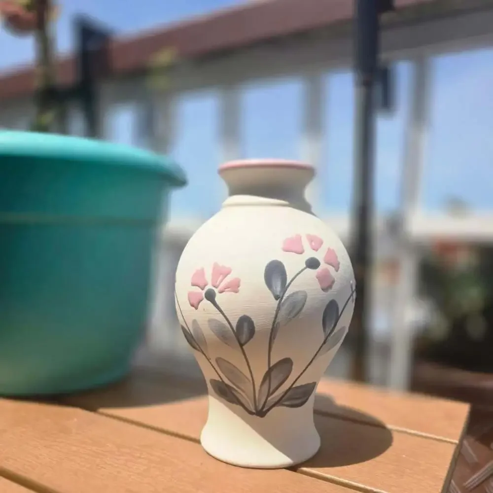GIBS Blekinge Handmade Stoneware Vase Floral